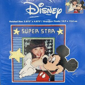 Mickey Mouse Picture Frame Cross Stitch Kit Janlynn Disney Super Star Photo